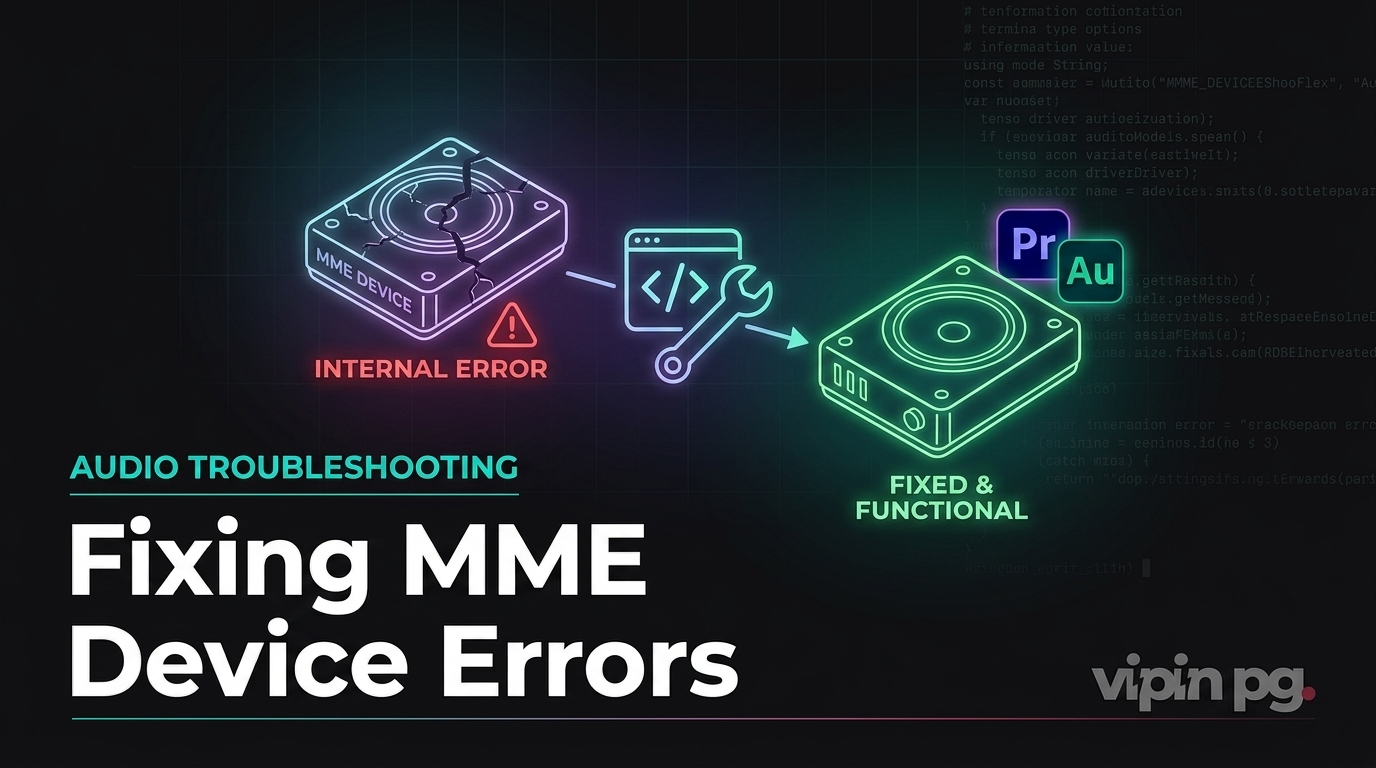 MME Device Internal Error Fix for Premiere Pro and Audition